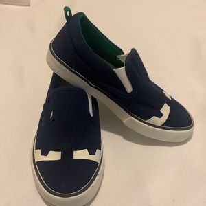 Glow-In-The-Dark Slip-on Canvas Navy & White Sneakers 11